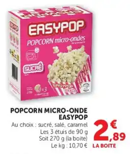 Super U EASYPOP POPCORN micro-ondes offre