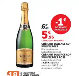 U Express Wolfberger Crémant d'Alsace AOP offre