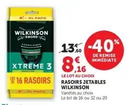 Super U WILKINSON RASOIRS JETABLES offre