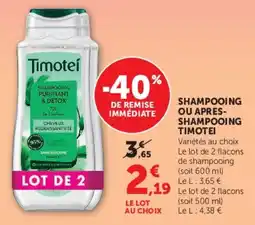 Hyper U Timotei Shampooing Purifiant & Detox offre
