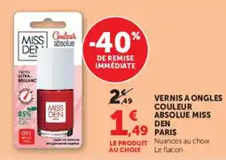 Hyper U MISS DEN Vernis à ongles offre