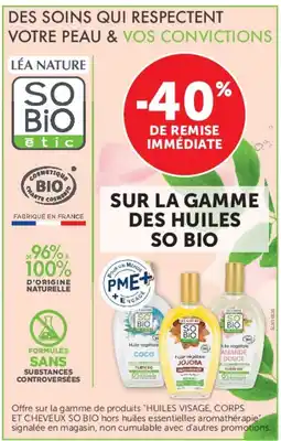 Hyper U So bio sur la gamme des huiles offre