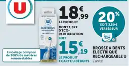 Super U U Brosse à dents électrique rechargeable offre