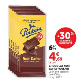 Super U Poulain Chocolat noir extra offre