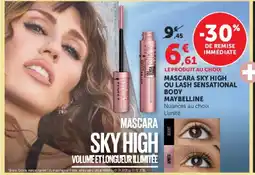 Hyper U Maybelline mascara sky high ou lash sensatonal body offre