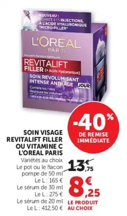 Hyper U L'ORÉAL PARIS REVITALIFT FILLER offre