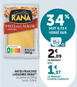 Super U RANA PASTA PER LASAGNE offre