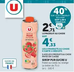 Super U SIROP PUR SUCRE U offre