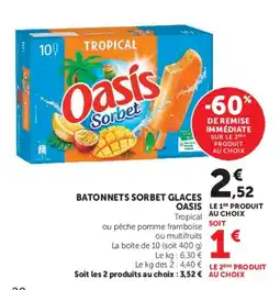 Super U Oasis Sorbet offre