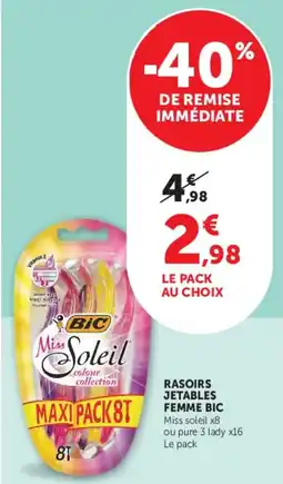 Hyper U BIC RASOIRS JETABLES FEMME offre