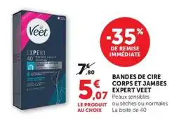 Hyper U Veet Bandes de cire corps et jambes offre