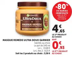 Hyper U GARNIER MASQUE REMÈDE ULTRA DOUX offre
