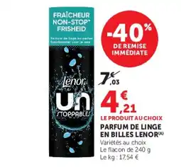 Hyper U Lenor Parfum de linge en billes offre