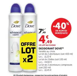 Super U Dove deodorant offre