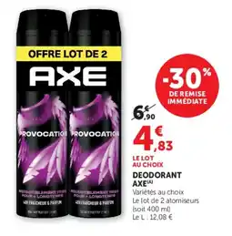 Super U AXE DEODORANT offre
