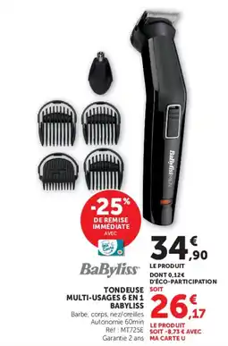 Super U Babyliss tondeuse multi-usages 6 en 1 offre