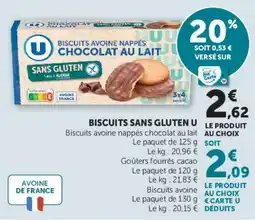 Super U Biscuits sans gluten U offre