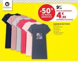 Hyper U U Collection Chemise de nuit femme offre