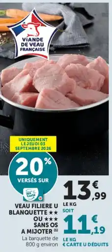 Hyper U VEAU FILIERE U BLANQUETTE offre