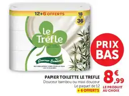 Super U Le Trèfle Papier Toilette offre