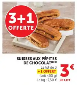Super U SUISSES AUX PÉPITES DE CHOCOLAT offre