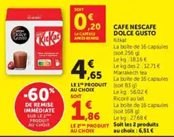 Hyper U Dolce Gusto Cafe nescafe offre