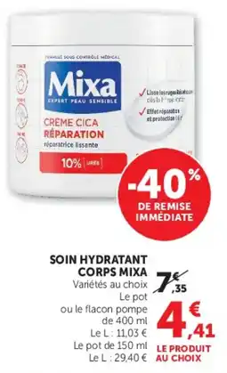 Hyper U Mixa Crème Cica Réparation offre