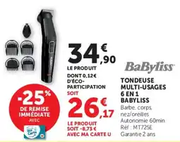 Hyper U Babyliss Tondeuse multi-usages 6 en 1 offre