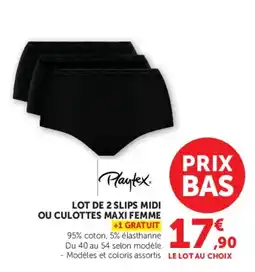 Hyper U Playtex Slips midi ou culottes maxi femme offre