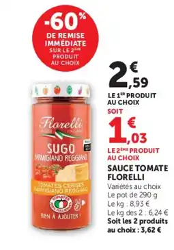 Hyper U Florelli Sugo Parmigiano Reggiano offre