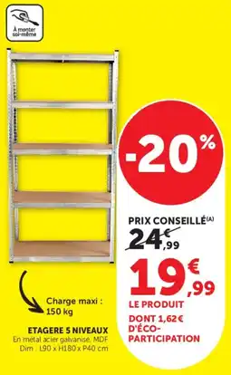 Hyper U ETAGERE 5 NIVEAUX offre