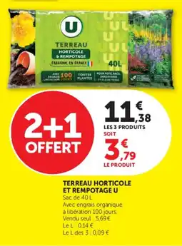 Hyper U U Terreau horticole et rempotage offre