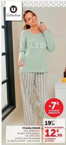 Hyper U U Collection PYJAMA FEMME offre