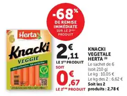 Hyper U Herta Knacki Veggie offre