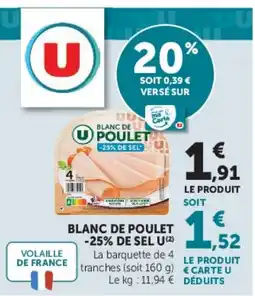 Hyper U U Blanc de poulet offre