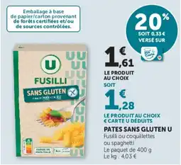 Hyper U PATES SANS GLUTEN U offre