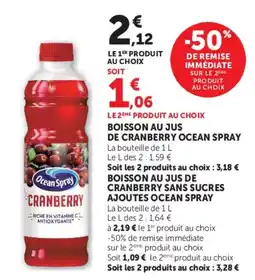 Hyper U Ocean Spray Cranberry offre