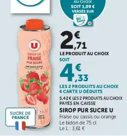 Hyper U SIROP PUR SUCRE U offre