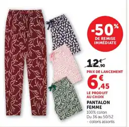 Hyper U PANTALON FEMME offre