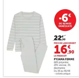 Hyper U PYJAMA FEMME offre
