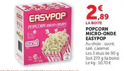 Hyper U EASYPOP POPCORN micro-ondes offre
