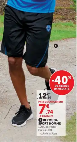 Hyper U Bermuda sport homme offre