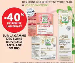 Hyper U So bio sur la gamme des soins du visage anti age offre