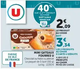 Hyper U MINI GATEAUX FOURRÉS U offre