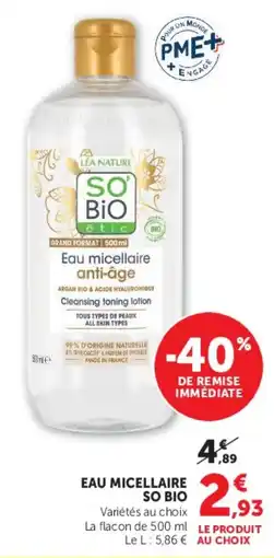Hyper U SO BIO Eau micellaire anti-âge offre
