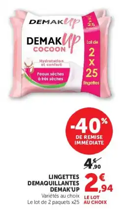 Hyper U DEMak up lingettes offre