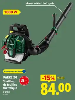 Lidl Parkside souffleur de feuilles thermique offre
