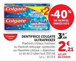 Hyper U Colgate DENTIFRICE offre