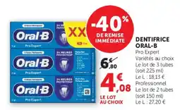 Hyper U Oral-B Dentifrice offre