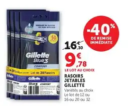 Hyper U Gillette Rasoirs jetables offre